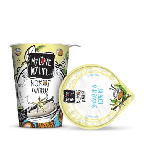 Kokos-Joghurtalternative mit Geschmacksrichtung Vanille im180 g Becher