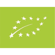 Logo von EU Bio mit EU Sternen in Blattform auf grünem Hintergrund
