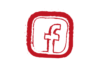 Icon von Facebook in rot mit f